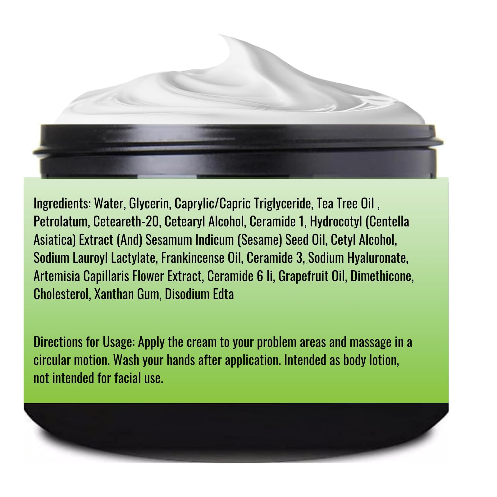 Tea Tree 2.5% Body Cream Massage Lotions 4 oz, Infused with Centella Asiatica…