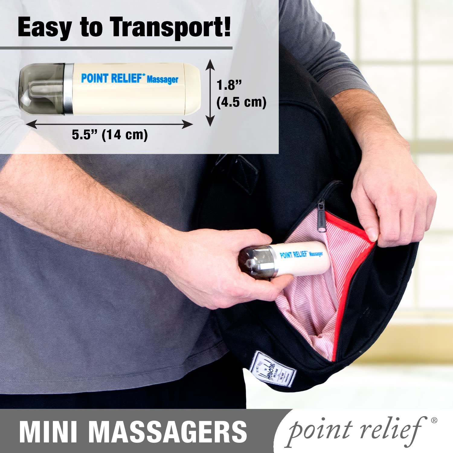 14-1050 Mini Massager for Handheld Targeted Massage Therapy Relieve Muscle Pain