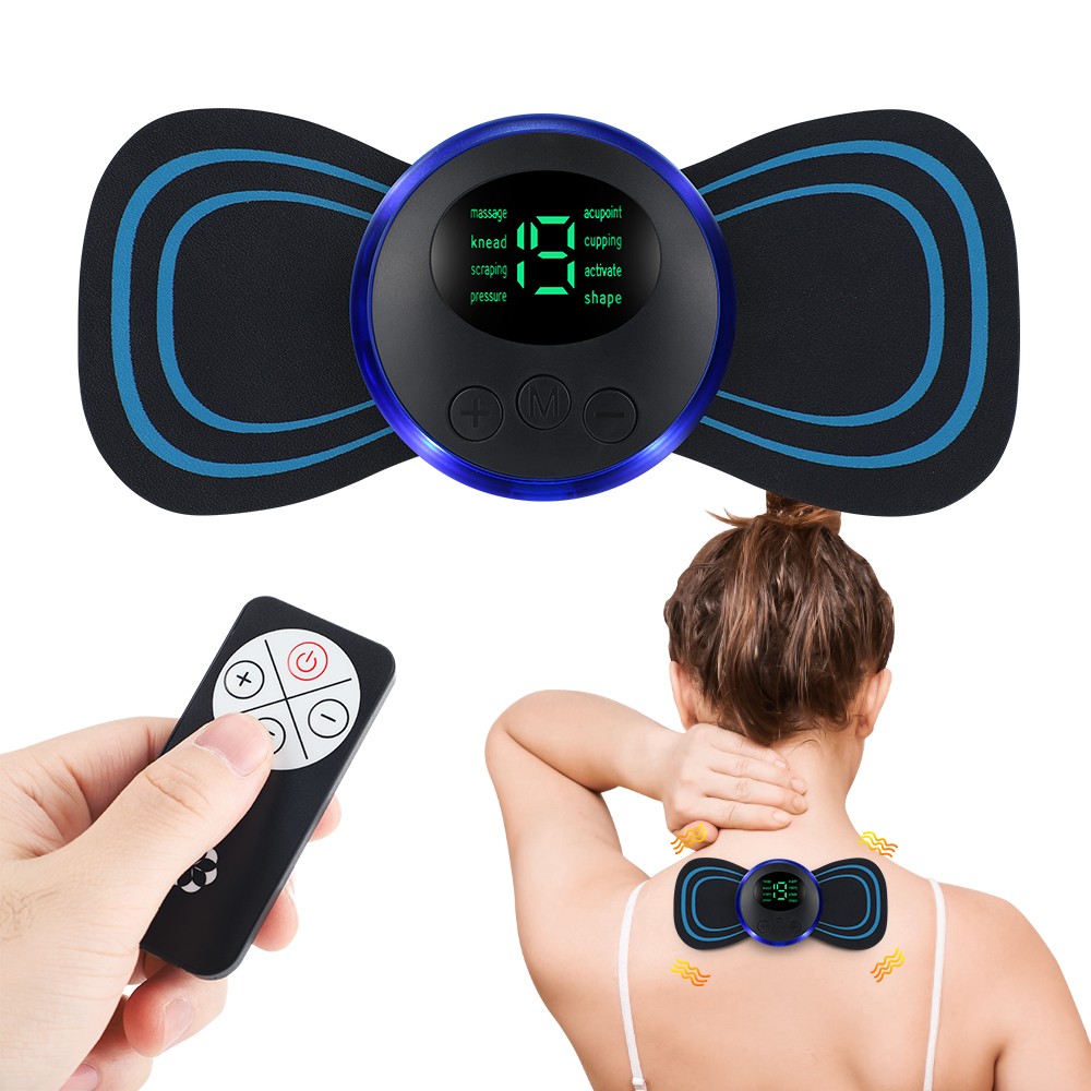 Portable EMS Neck & Body Massager Pulse Muscle Relaxation Device 8 Modes 19 Leve