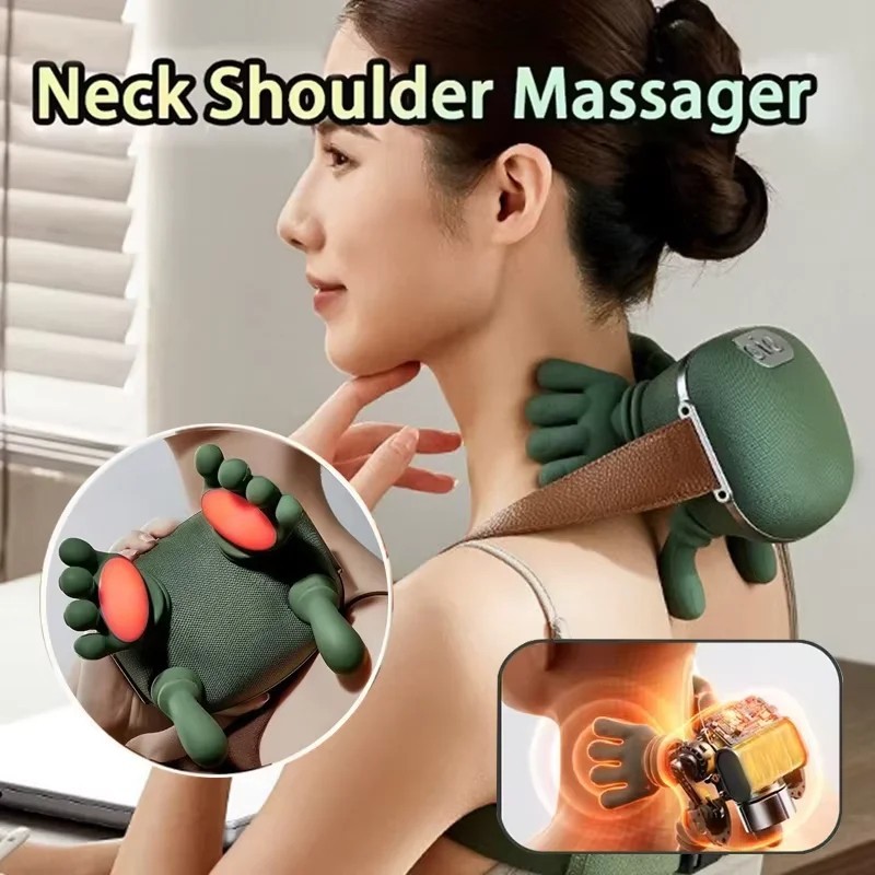 Neck & Shoulder Massager – Simulated Hand Grip, Heated Nodes, 0.76kg