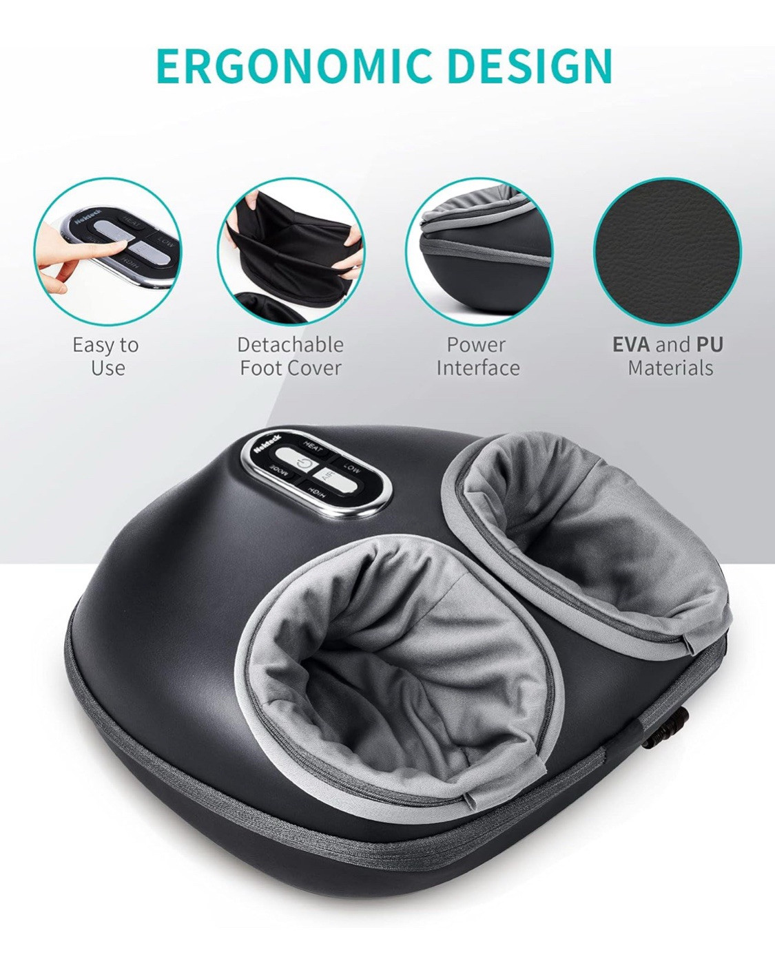 Nekteck Shiatsu Foot Massager Machine – Black (NK-FM-0301-GY-SP)