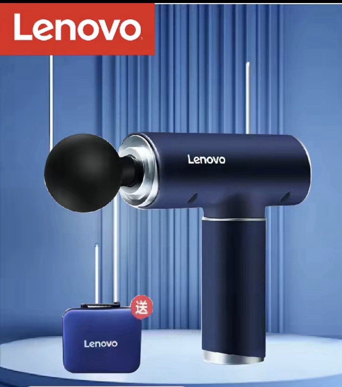 Lenovo Massage Gun Handheld Rechargeable 8 Heads Percussion Pain Relief w/ Case
