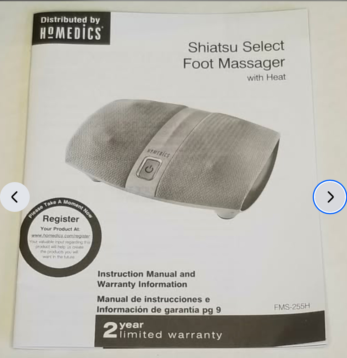 Homedics Shiatsu Air Foot Massager Heat Deep Kneading Rotating Heads