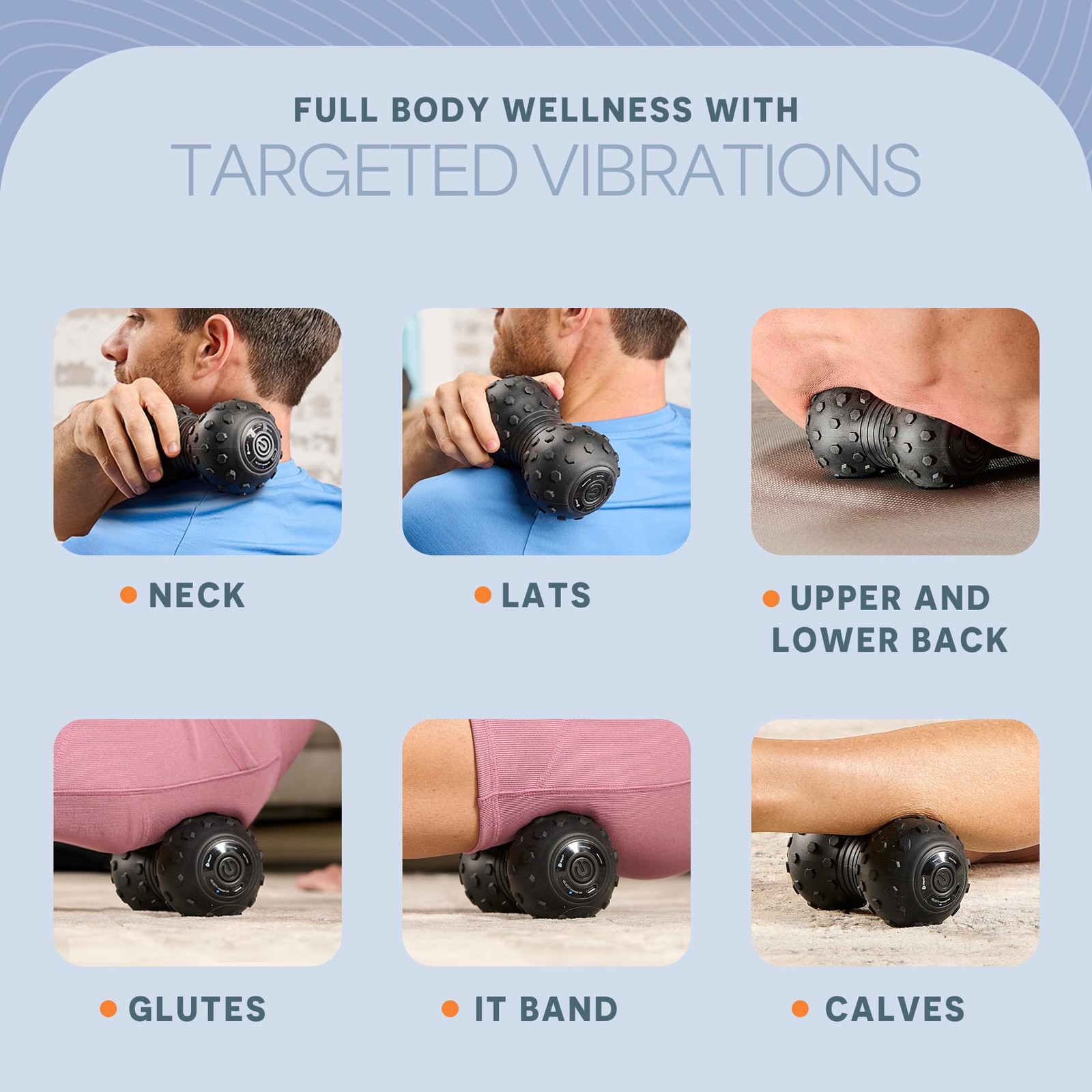 Lifepro 4-Speed Vibrating Massage Ball Peanut Roller Deep Tissue Massager Black