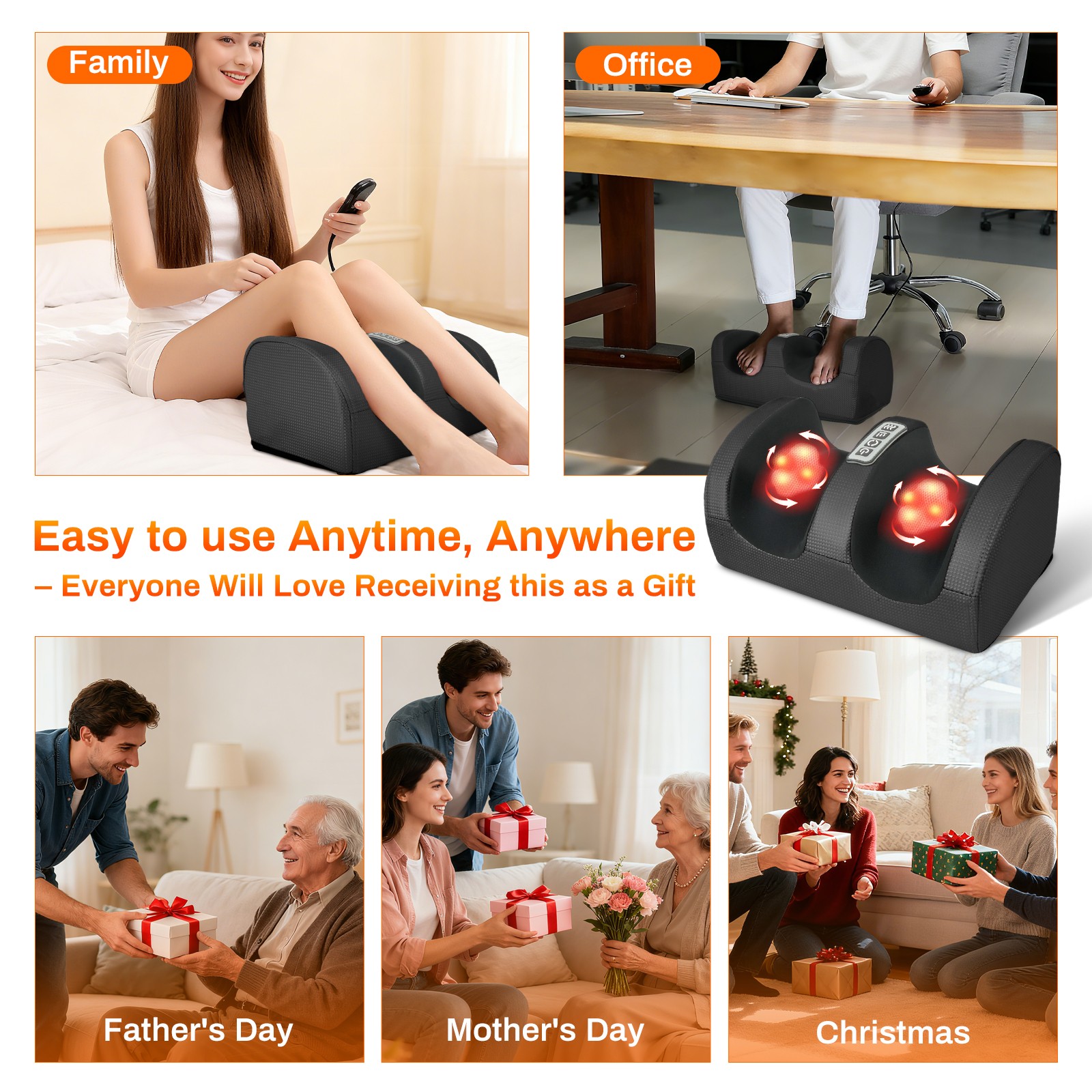 Shiatsu Foot and Calf Massager with Heat Shiatsu Deep Kneading For Tired Muscles