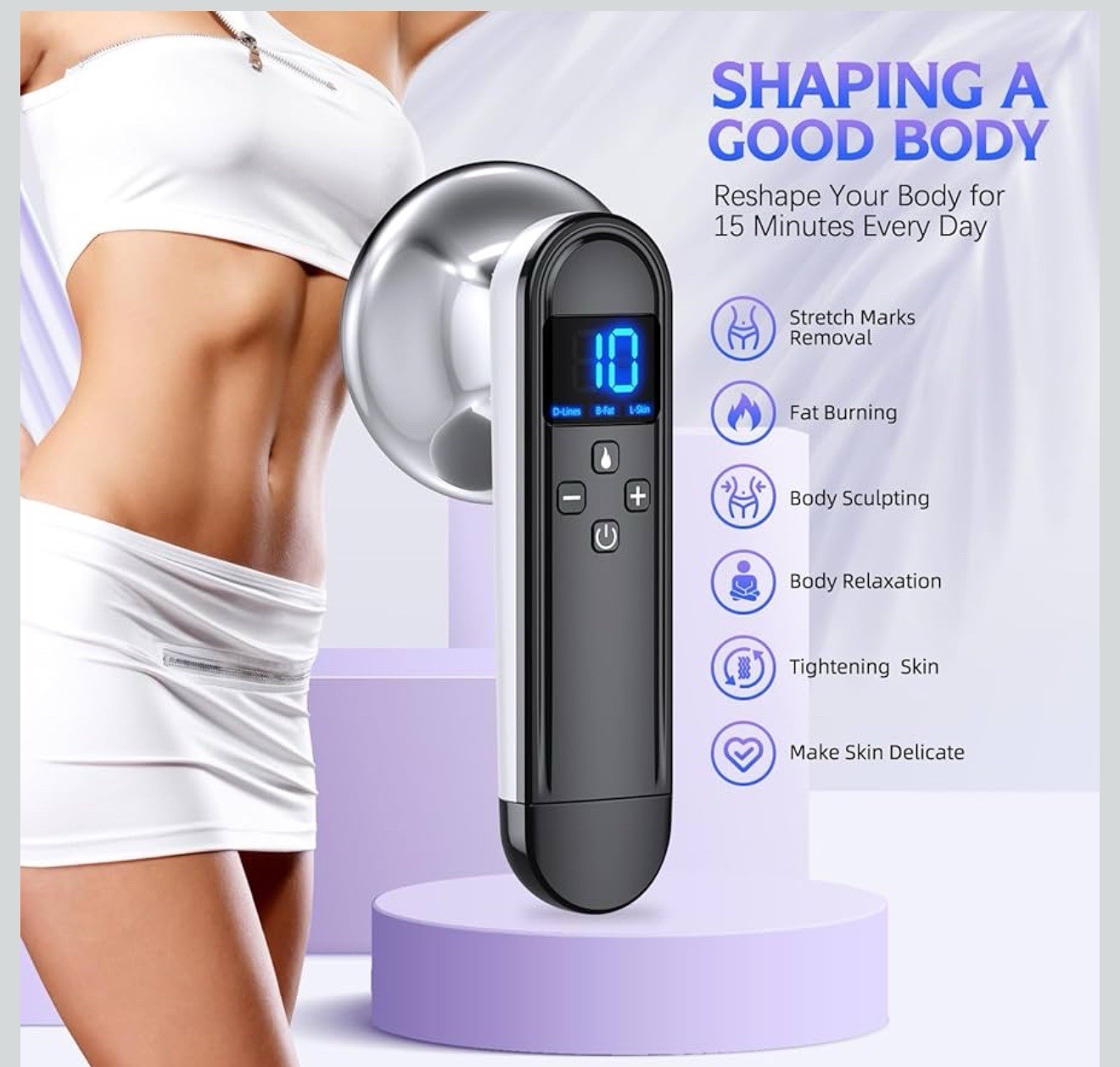 Body Sculpting Machine – Professional Handheld Cordless Cellulite Massager – Sui