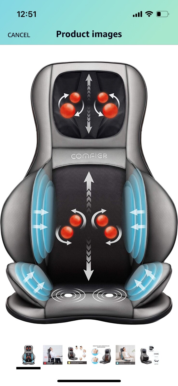 COMFIER Shiatsu Neck & Back Massager – 2D/3D