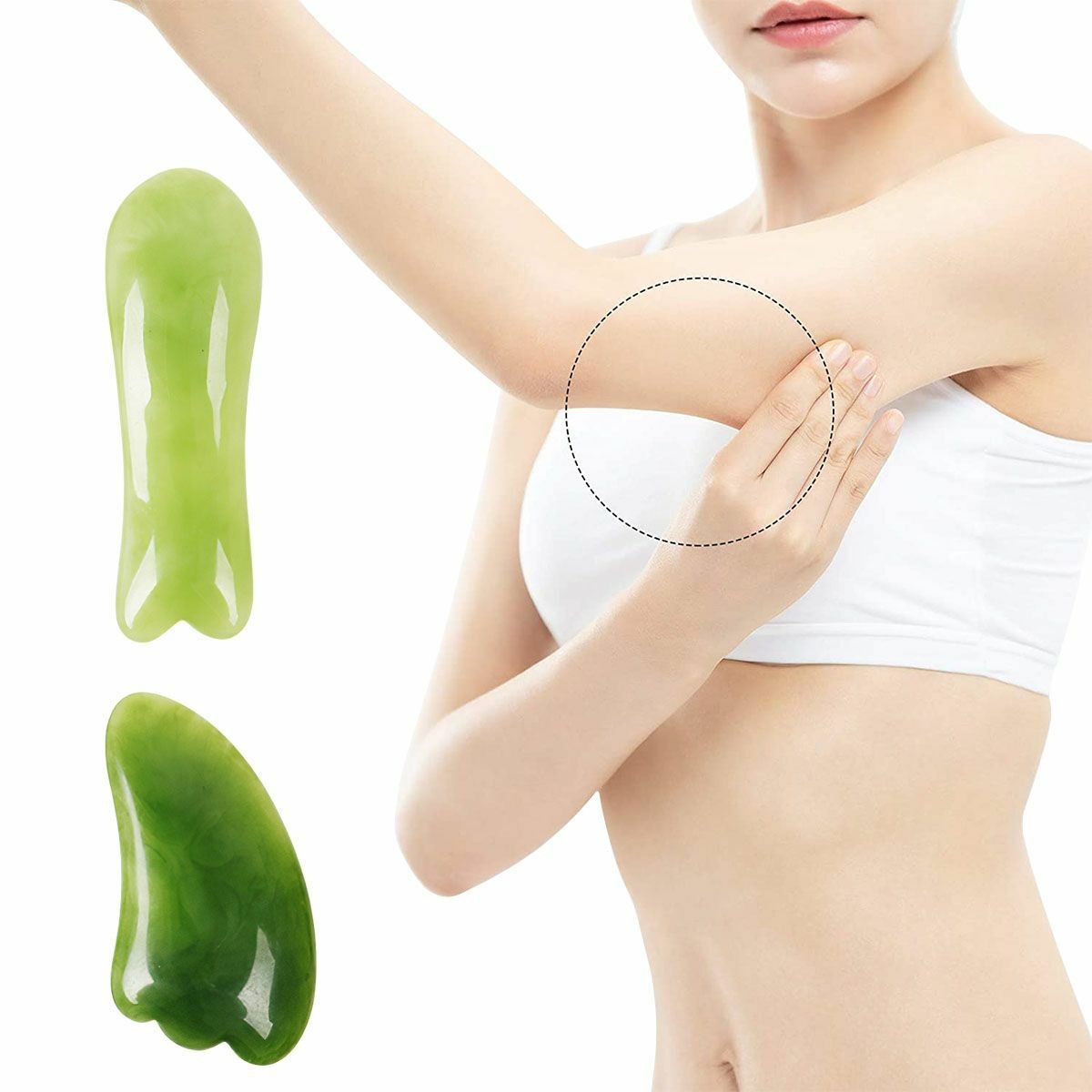 7Pcs Gua Sha Natural Resin Quartz Stone Shape Facial Body Massage Board Tool Set