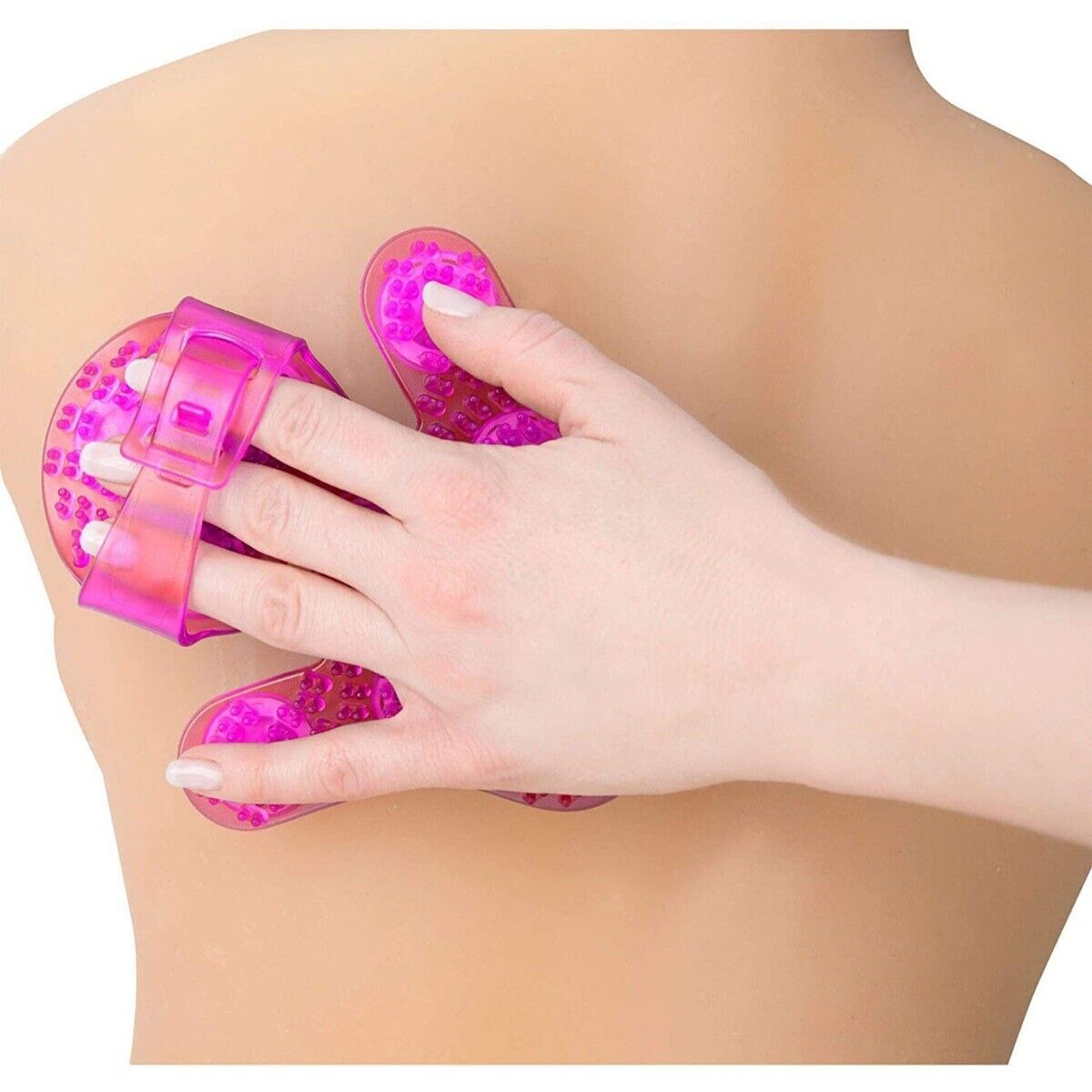 2PK Purple Palm Shaped Roller Balls Massager Glove Full Body Massage