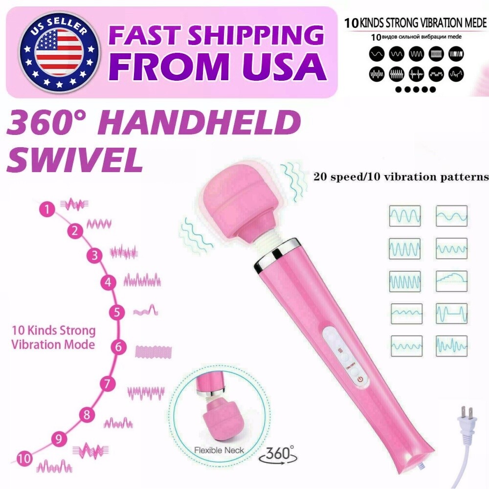 Wired Cord Handheld Massager Vibrating Massage Full Body Therapy Motor 20 Speed