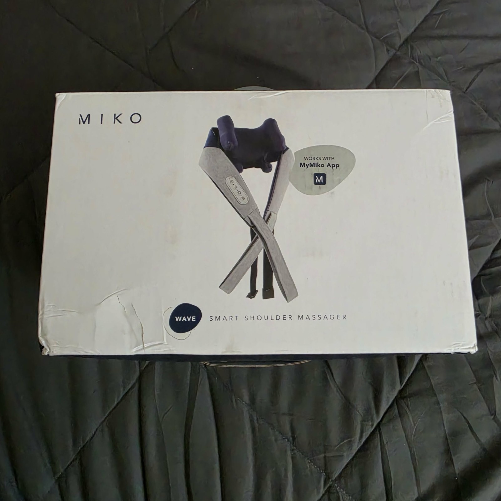 Miko Wave Shoulder Neck & Shoulder Massager Shiatsu Heated 4-Head Blue/Gray