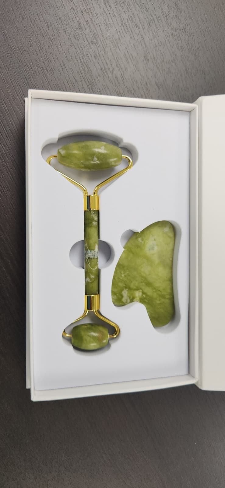 Natural Green Jade Roller & Gua Sha Set | Facial Massage Tools for Skin Glow