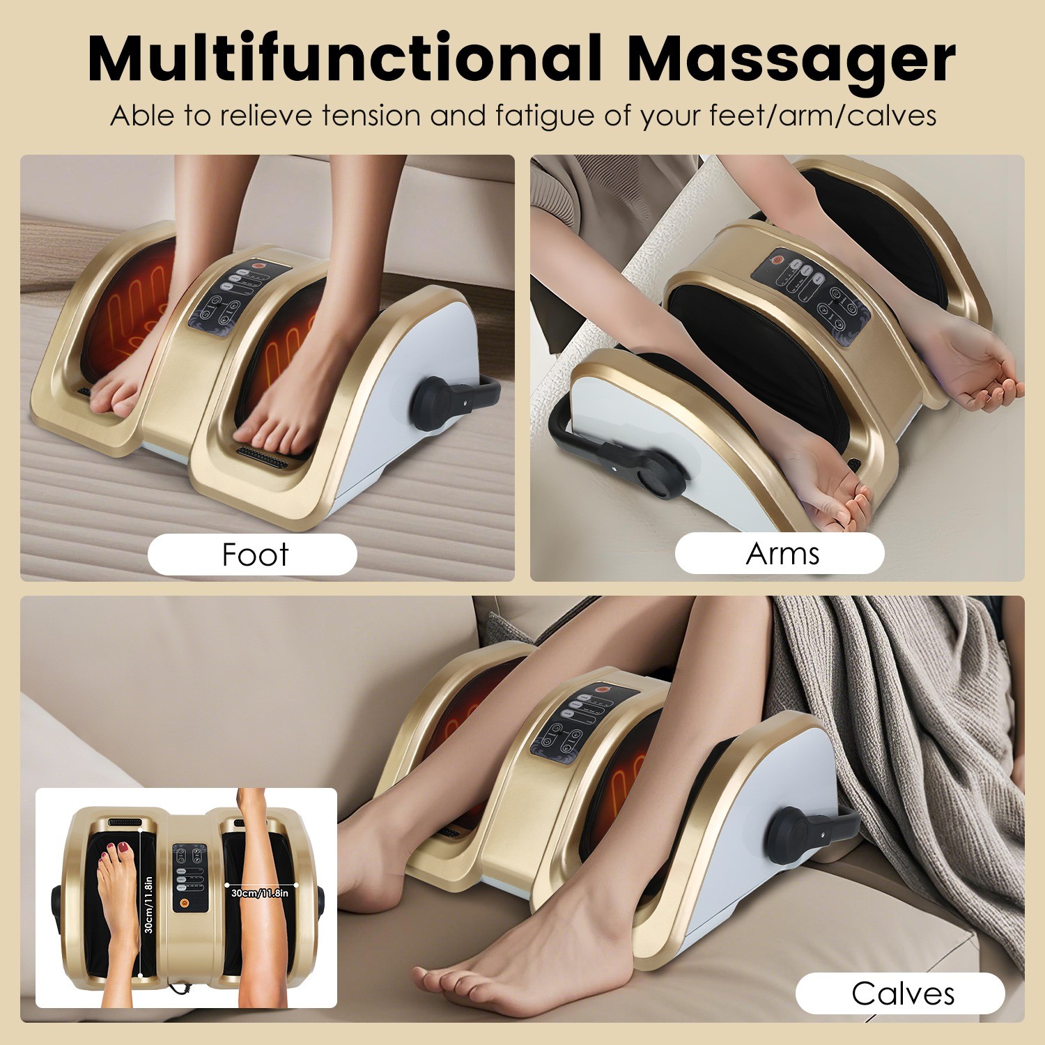 Shiatsu Electric Kneading Foot Massager Machine Adjustable Speeds Remote Control
