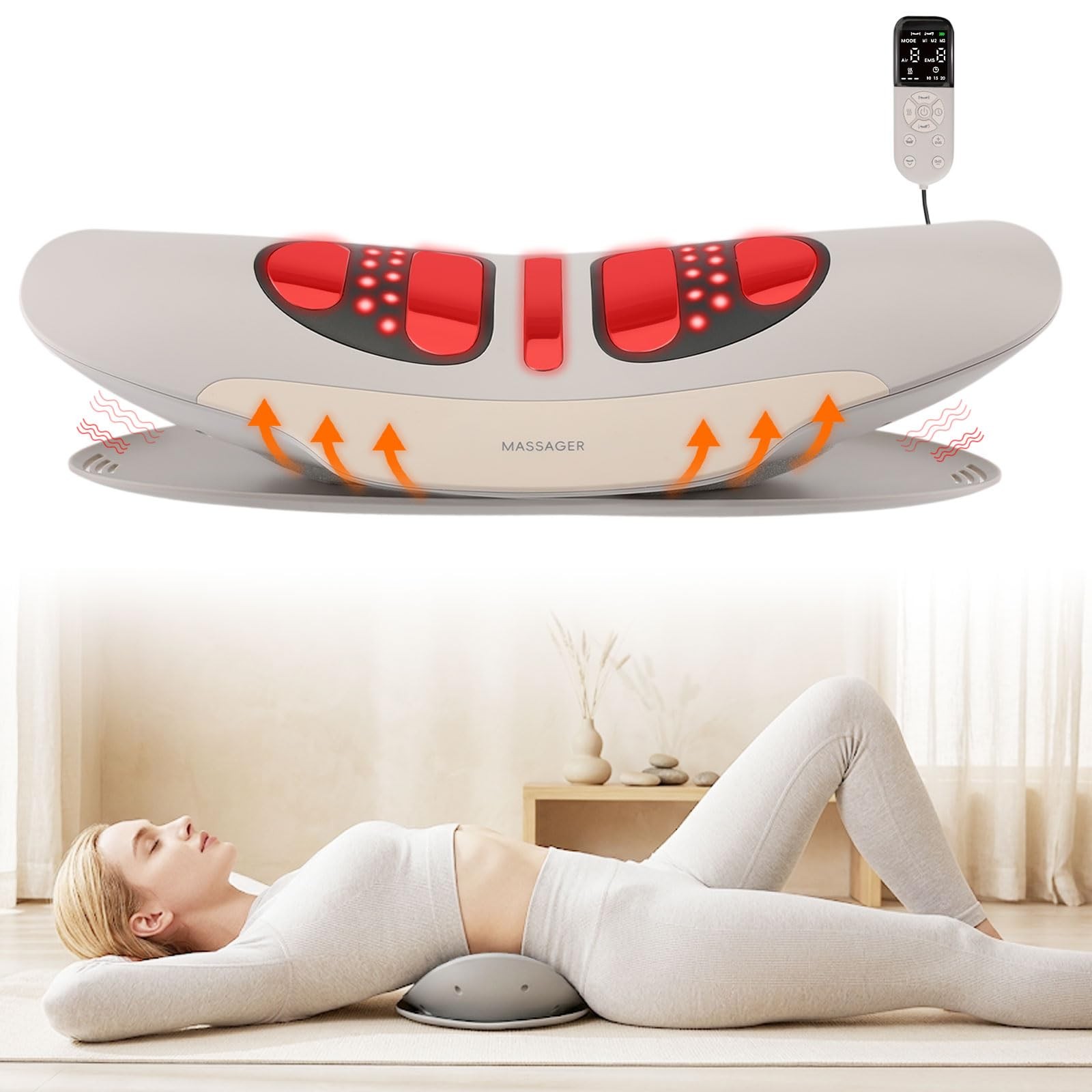 JIXFQ Smart Lower Back Massager for Lower Back Pain Relief, Cordless Battery-…