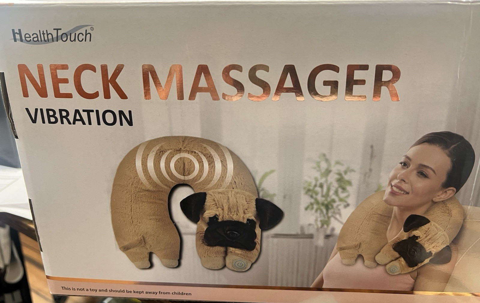 Neck Massager Health Touch Gift with Relaxing Vibration- DOG PUG Pain Relief