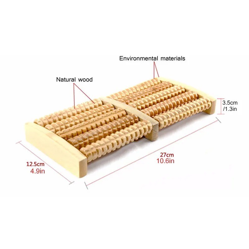 Wooden Roller Foot Massager Stress Relief Health Therapy Relax 5Roller US Seller