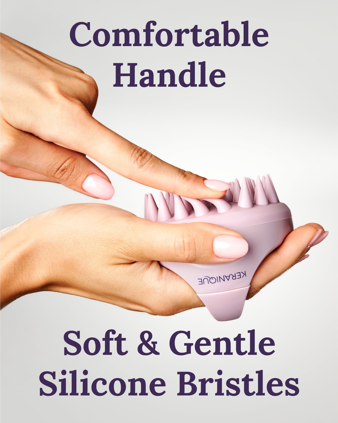 Keranique Scalp Therapy Manual Massager Hair Growth One-Time Purchase, Pink