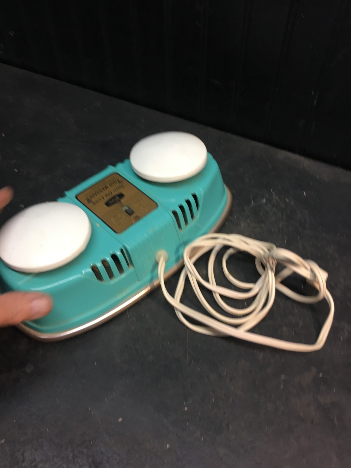 Retro Dr. Scholls Foot Massager Vintage Mint Green Electric TESTED WORKS!