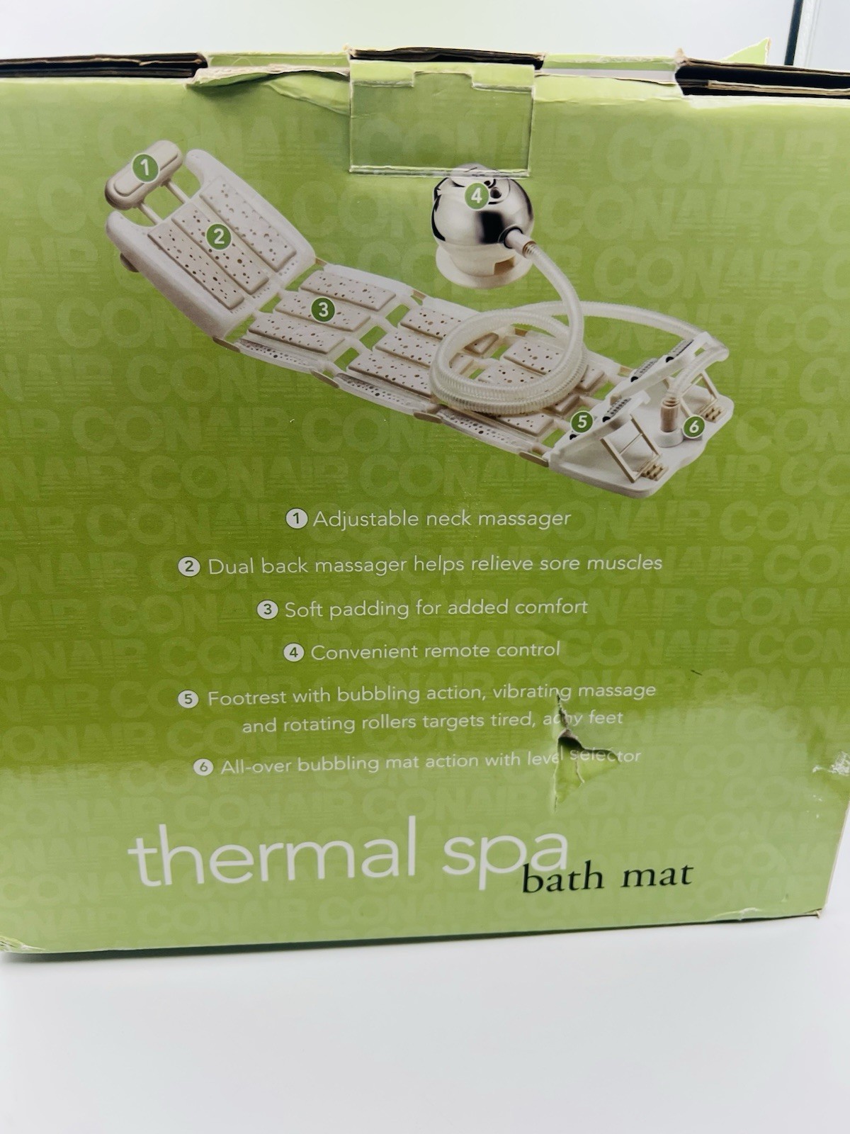 Conair MBTS9 Thermal Spa Bath Mat Full Body Massager Open Box