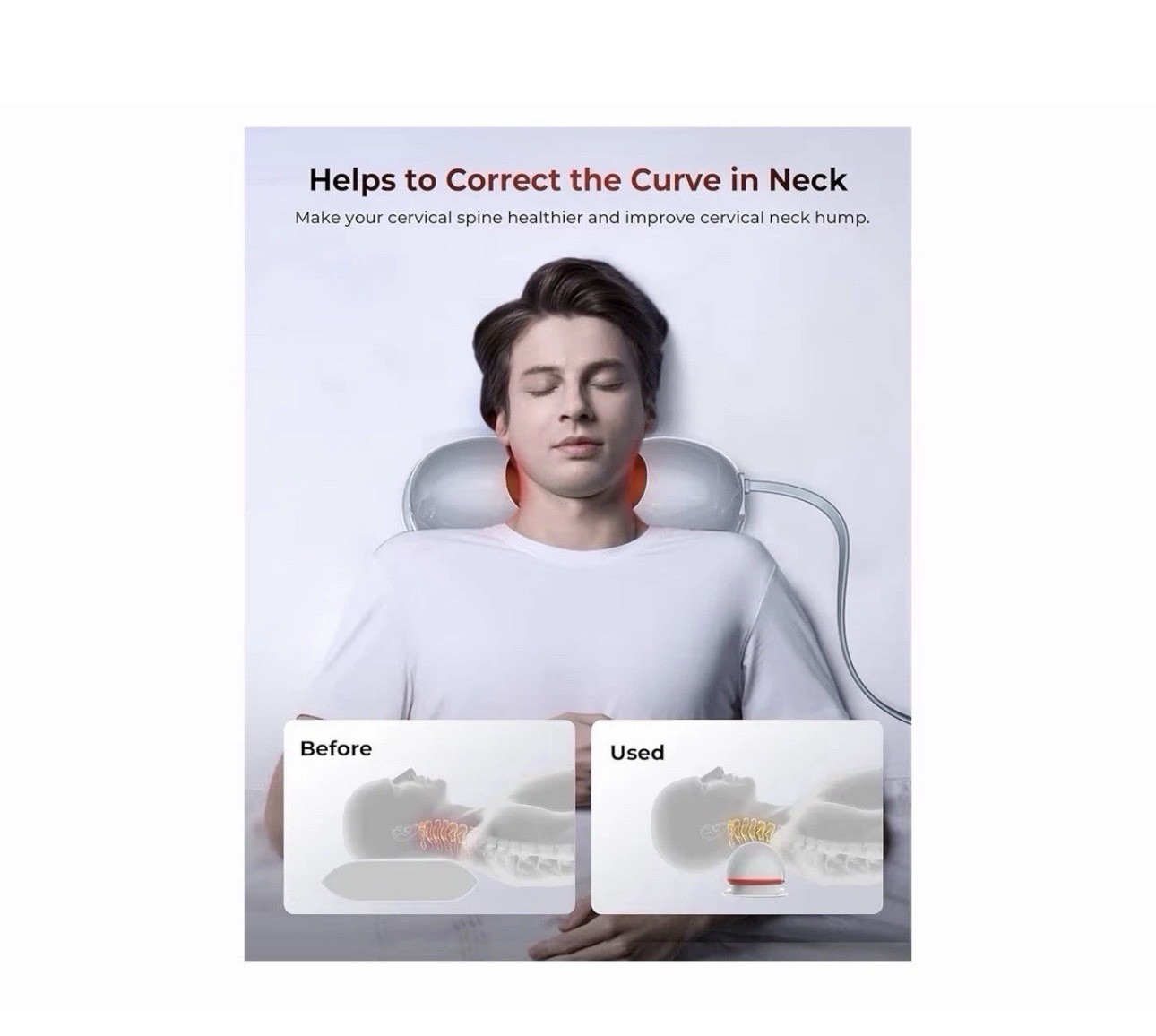 Flikeze NeoNeck Smart Neck Massager Red Light Therapy Heat Traction Device – NEW