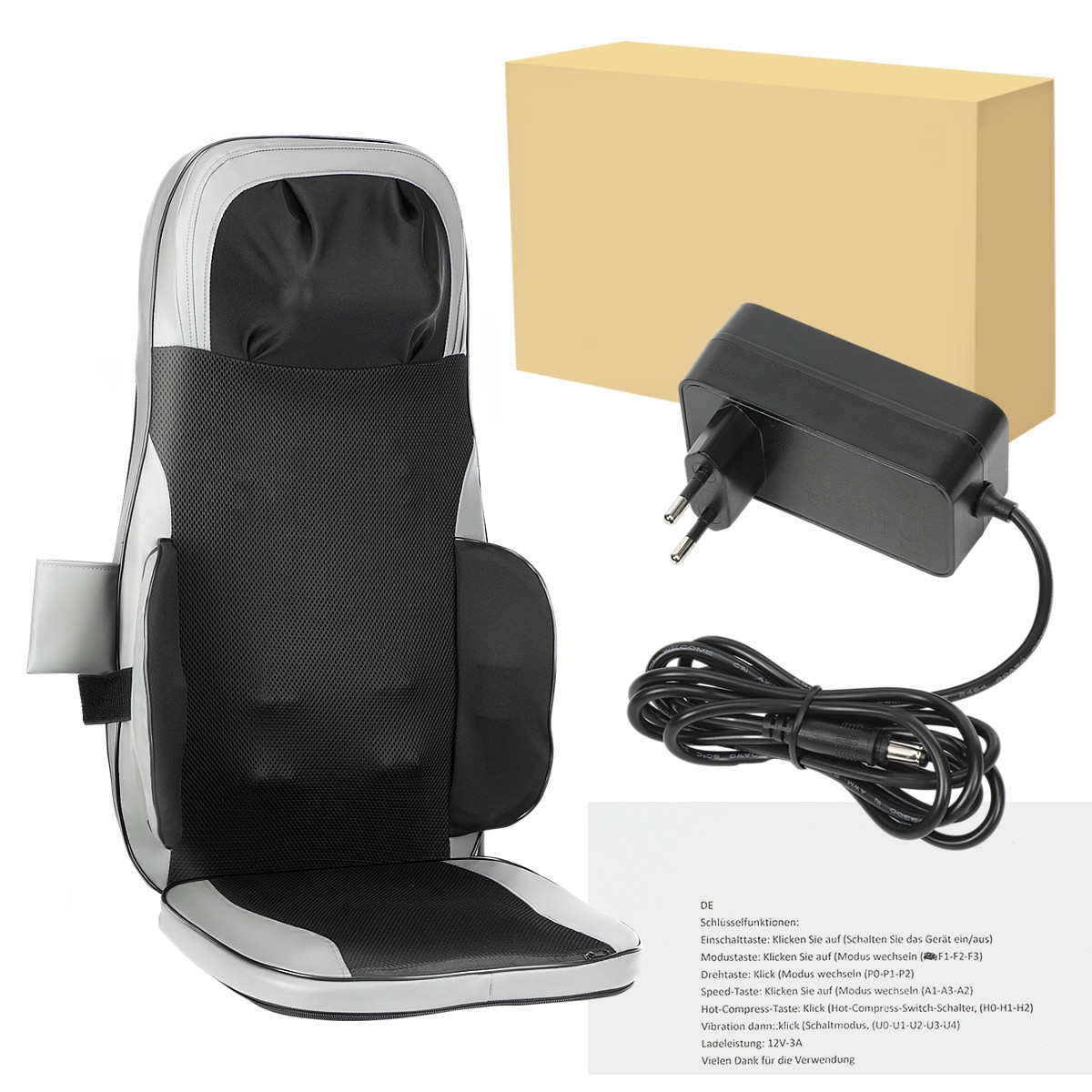 Back Massage Home Office Heated Neck Body Massager Chair Cushion For Seat Car