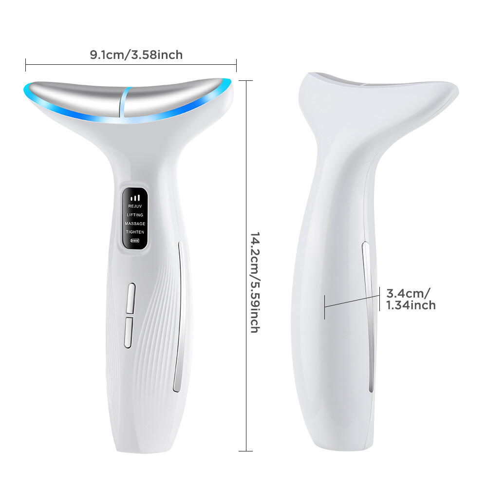 Microcurrent Facial & Neck Massager 3 Modes,Light Therapy, 45°C Constant Heat