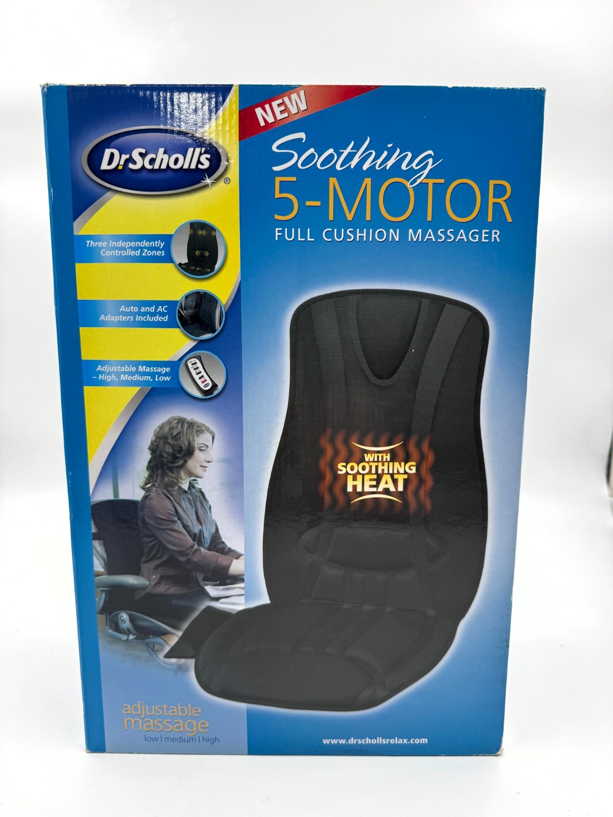 Dr. Scholl’s Soothing 5-Motor Full Cushion Massager Black with Soothing Heat