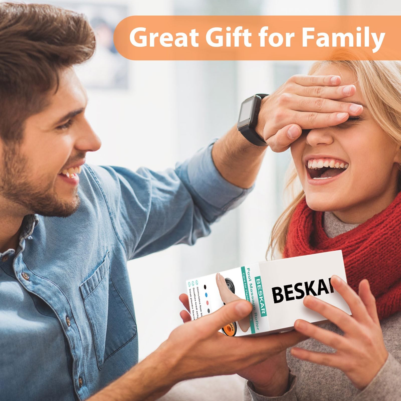 BESKAR Foot Massager Roller Plantar Fasciitis Relief Deep Tissue Pain Tool (