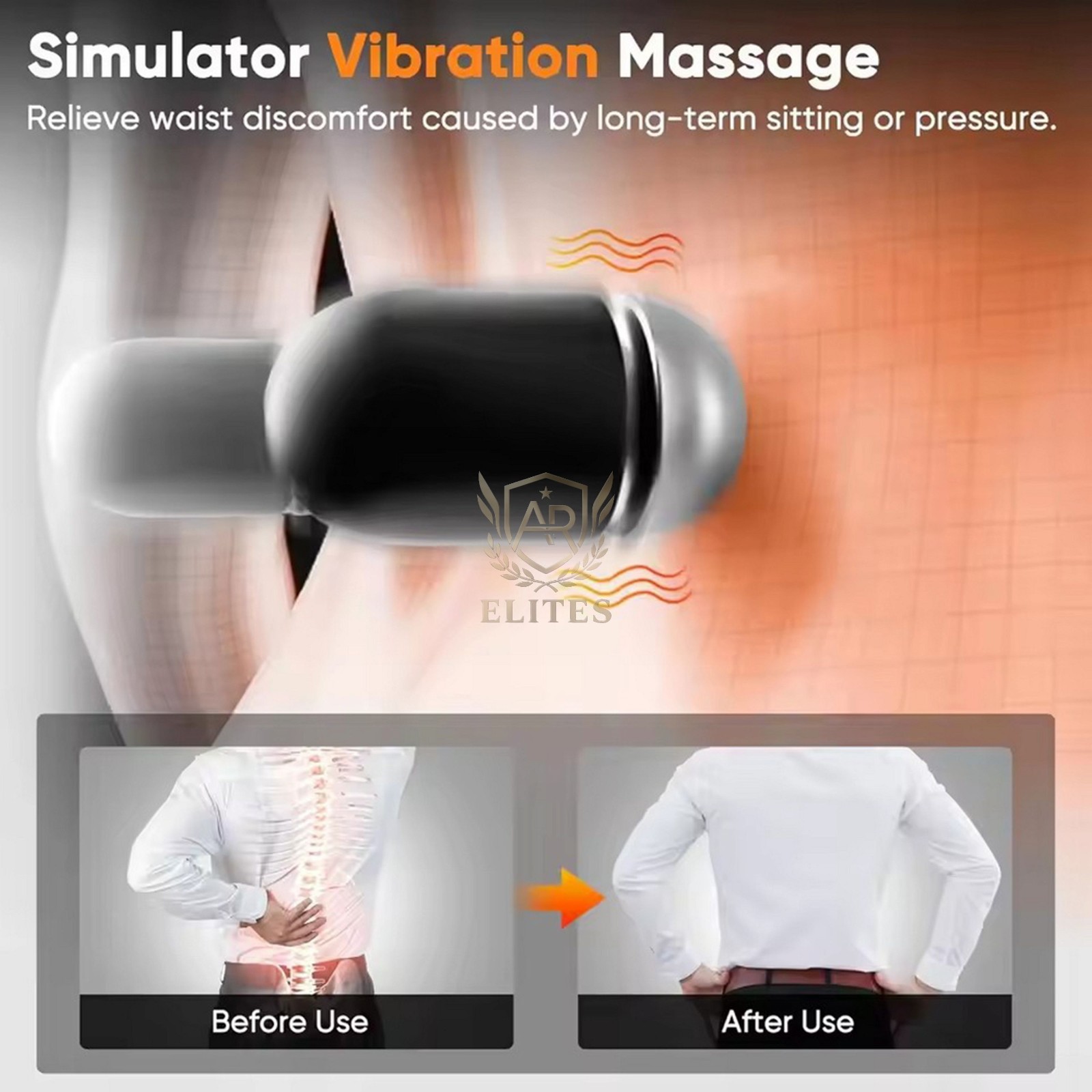3 in 1 Lumbar Support Pillow Electric Back Massager Spine Waist Cushion