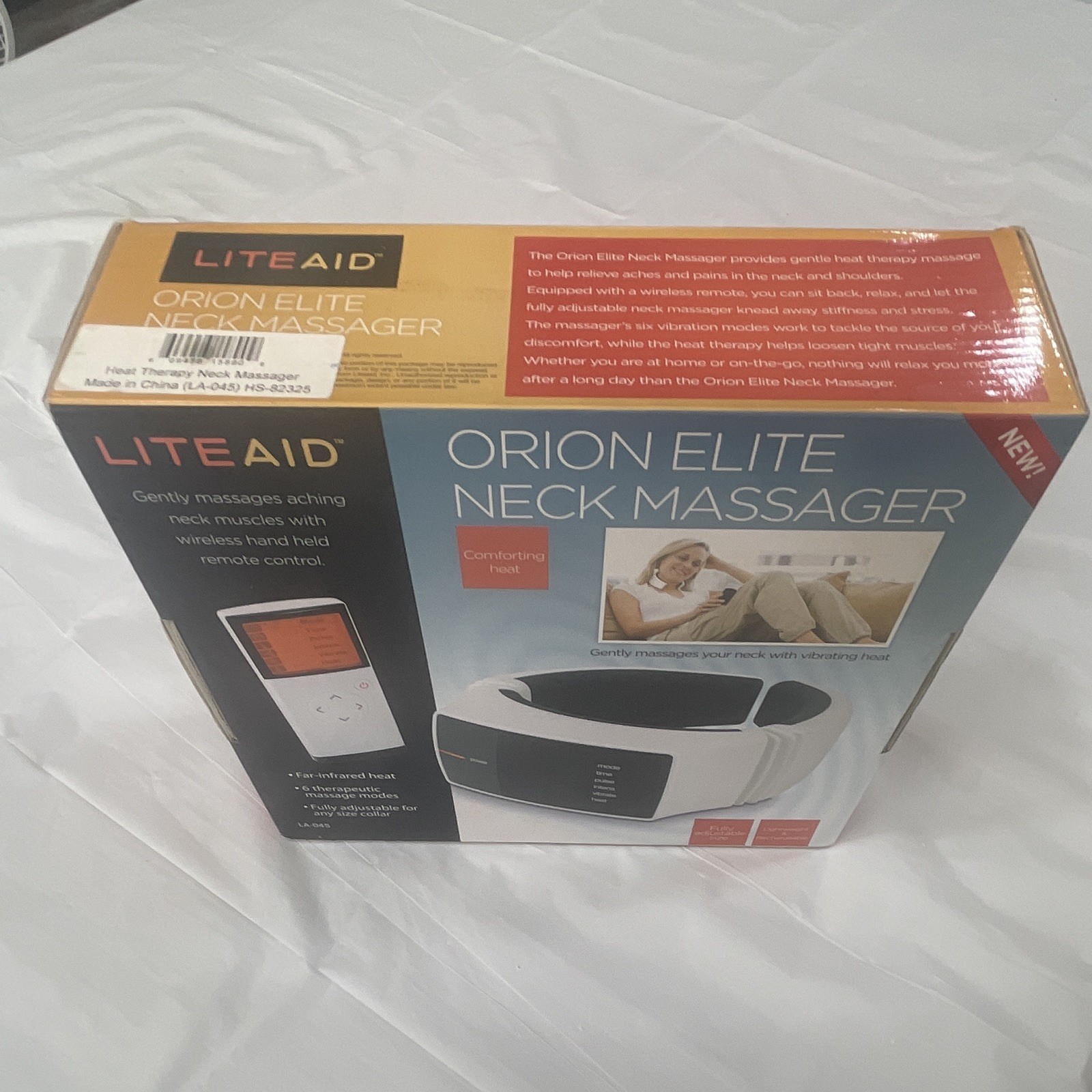 LITEAID Orion Elite Neck Massager LA-045 Heated Vibrating Rechargeable Remote
