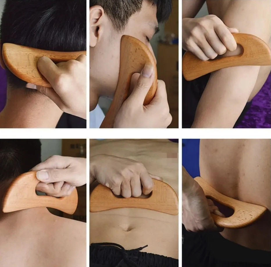 1pc Wooden Gua Sha Massage Tool Body Scraping Board Slimming Therapy – NEW