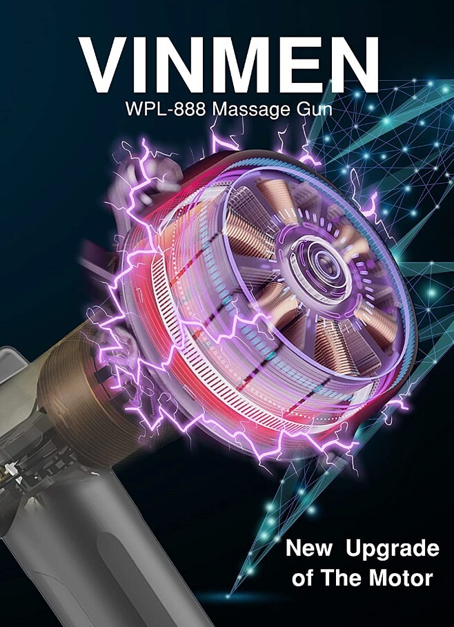 VINMEN Massage Gun 2022 Mini Portable Body Muscle Massager Prof Deep Tissue Mass
