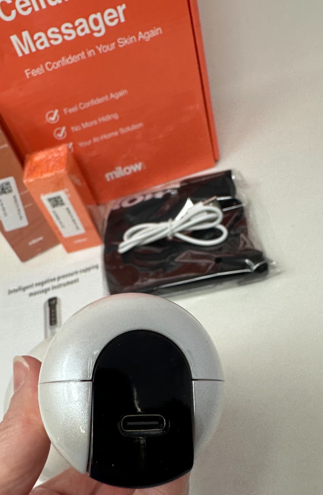 MILOW Beauty GlowFit Cellulite Massager Kit With Skin Firming Cream Collagen Oil