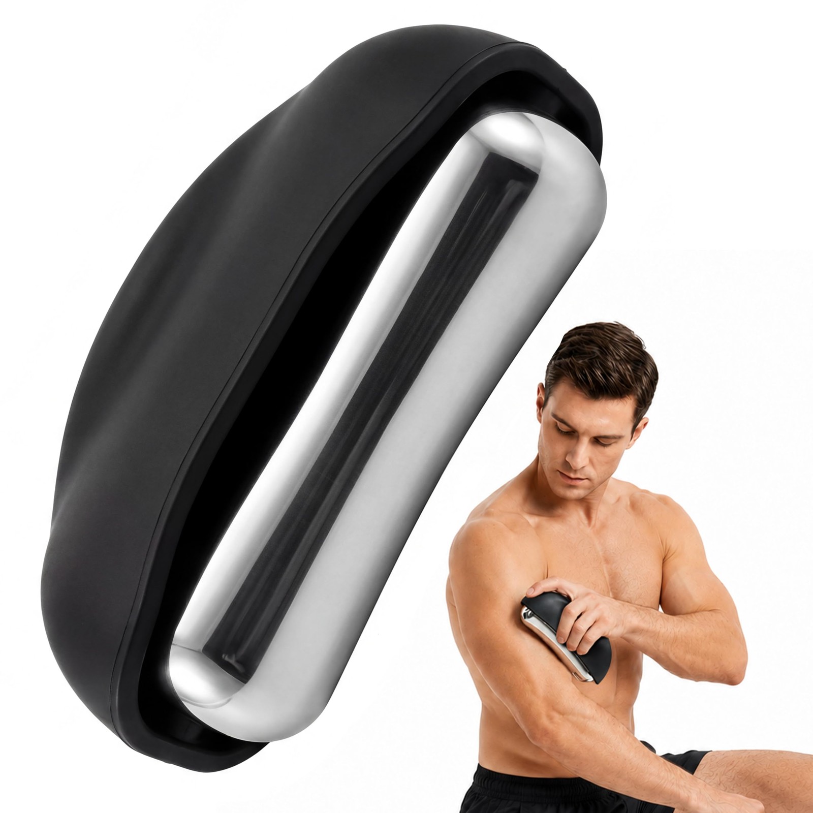 Cooling Massage Roller for Deep Tissue with Ergonomic Handle, 360° Easy-Glide…