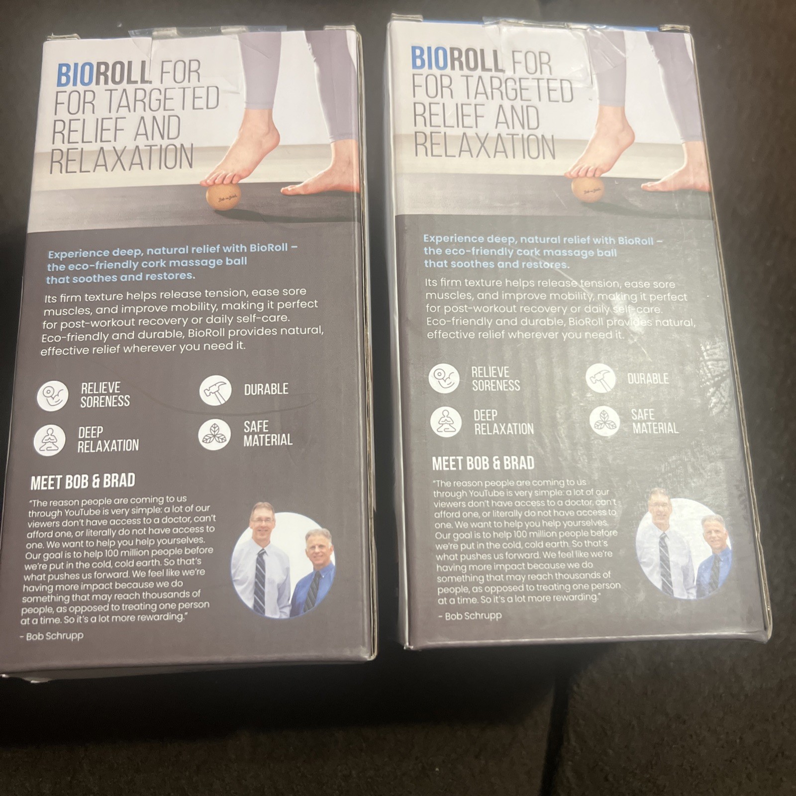 Bob & Brad Cork Massage Ball Set BioRoll 2 Pack NEW trigger point yoga therapy
