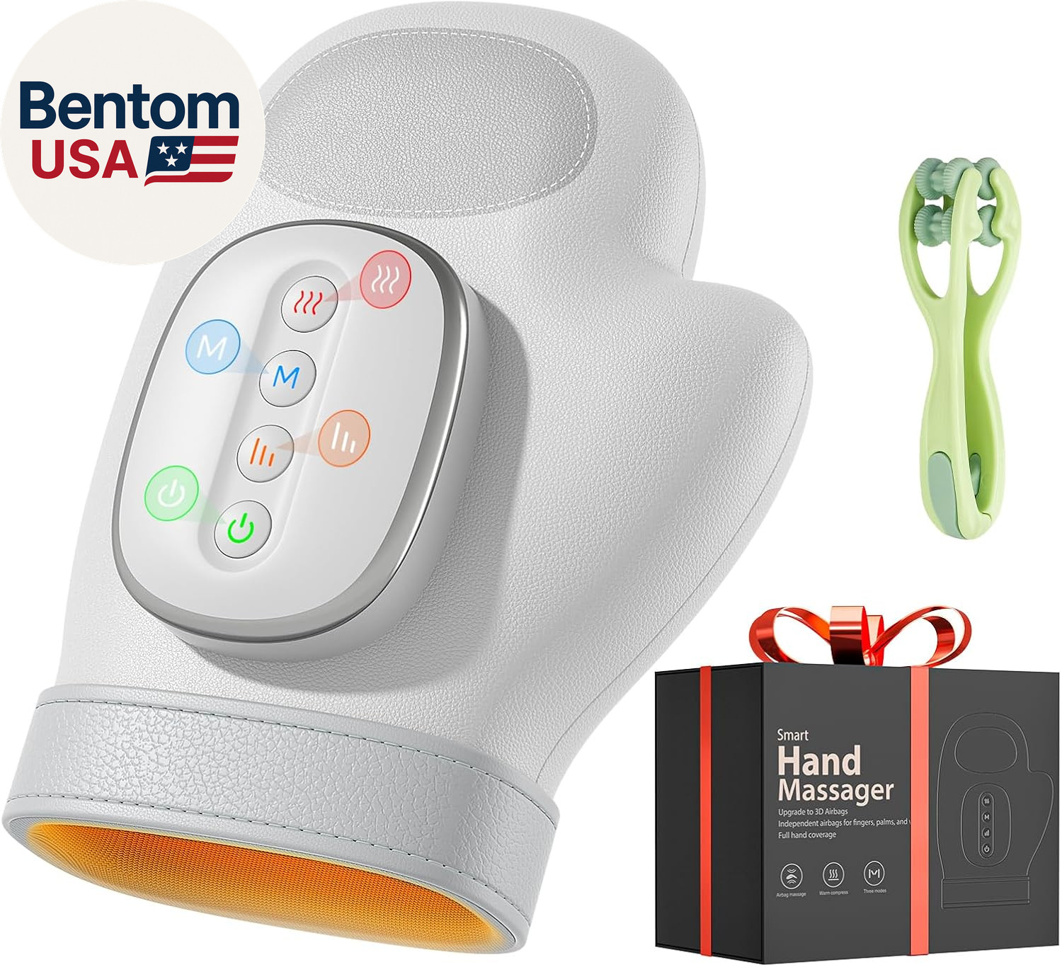 Hand Massager with Heat Compression Relief, 3 Massage 4 Temperatures 5 Compressi