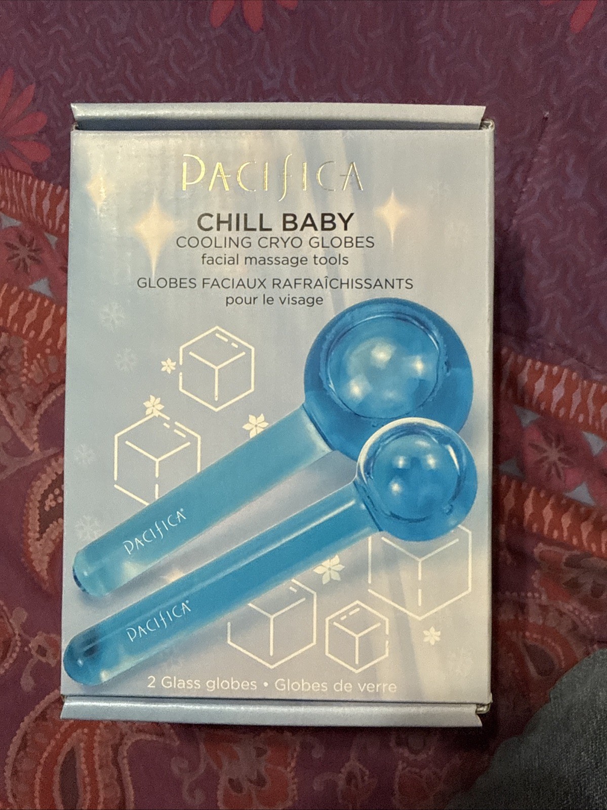 Pacifica Chill Baby Cooling Cryo Globes Facial Massage Tools Blue