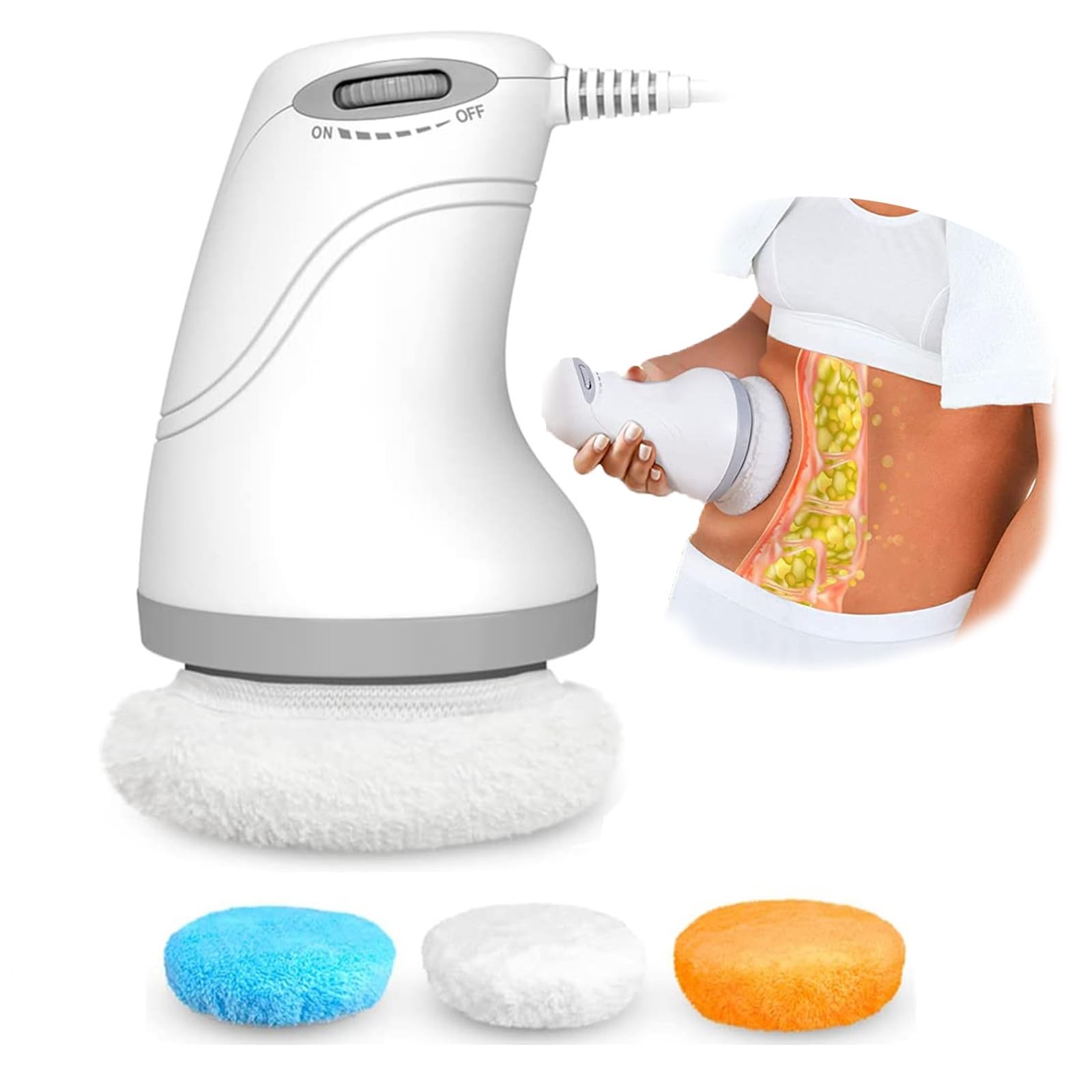 Body Sculpting Machine Electric Cellulite Massager 3 Pads, Handheld Full Body…