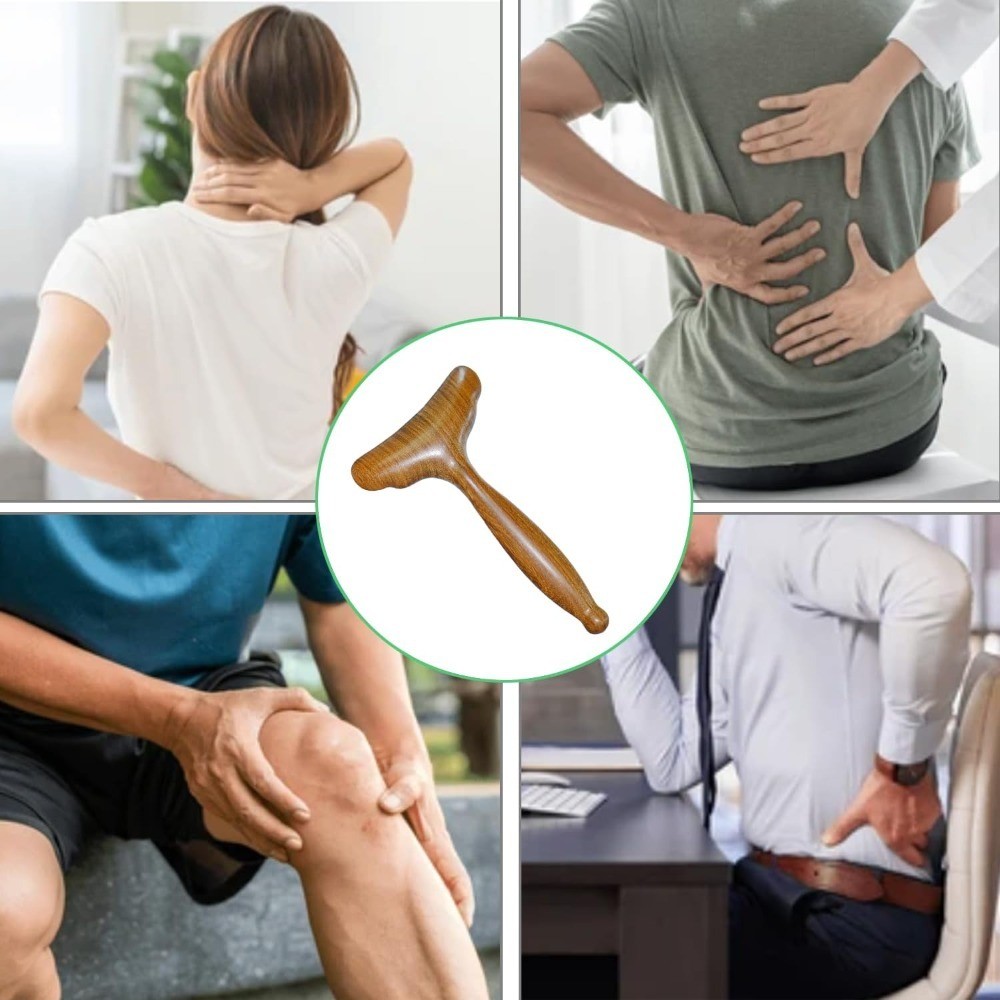 Wooden Gua Sha Tool for Lymphatic Drainage Massage Body Sculpting Muscle Pain