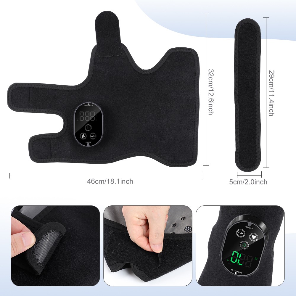 Cordless Foot Ankle Massager Pain Relief with 6 Heat Levels, 3 Vibration Modes