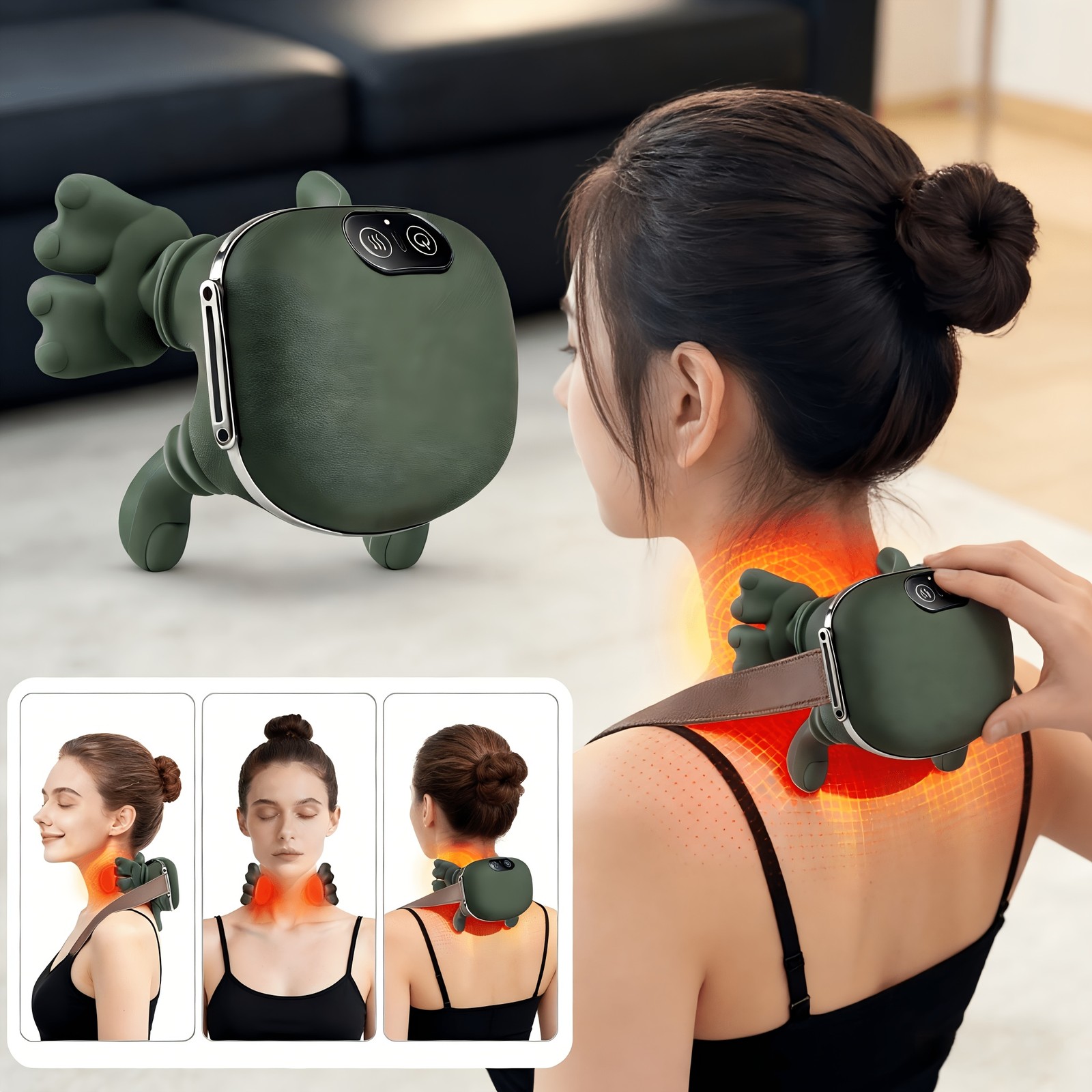 Bionic Finger Neck Shoulder Massager 4D Kneading Wireless Brushless Motor Shawl