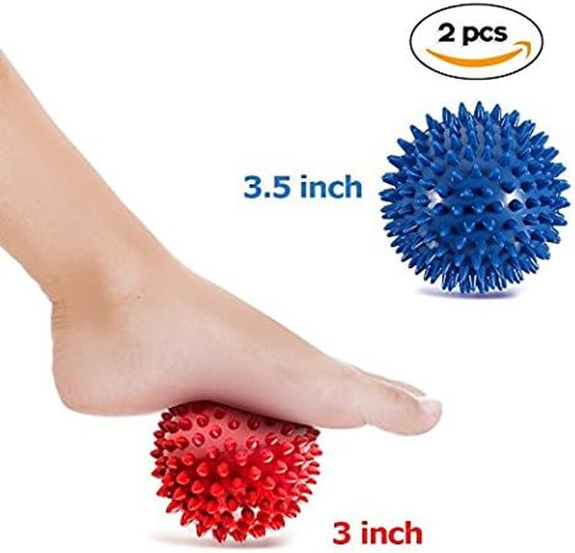 Pack of 2 Spiky Hard Massage Balls – Foot Arch Trainer Plantar Fasciitis, Muscle