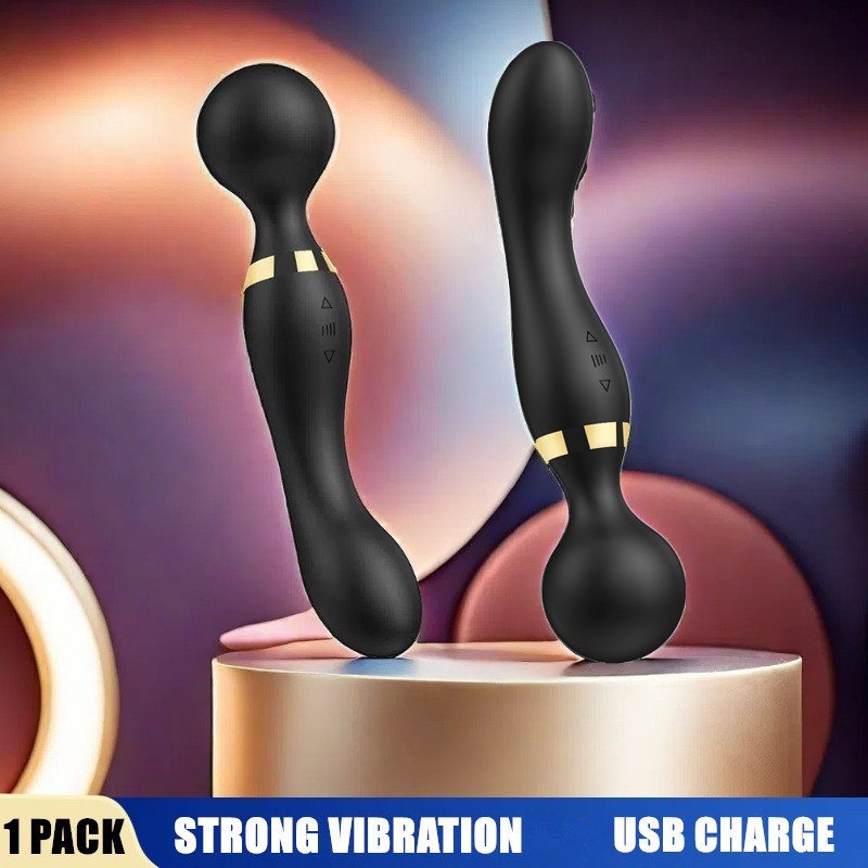 Silicone-Double-Head-Big-Full-Body-Massager-Vibrator-Mute Rechargeable 20 Speeds
