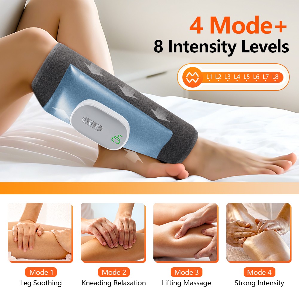 1 Pair Leg Massager for Circulation, Air Compression Calf Massager with Heat