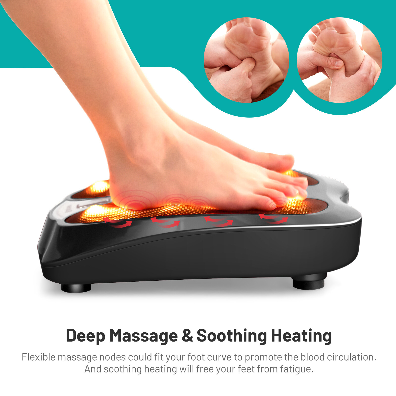 Costway Elecric Keading Foot Massager Machine with Heat & Back Massager