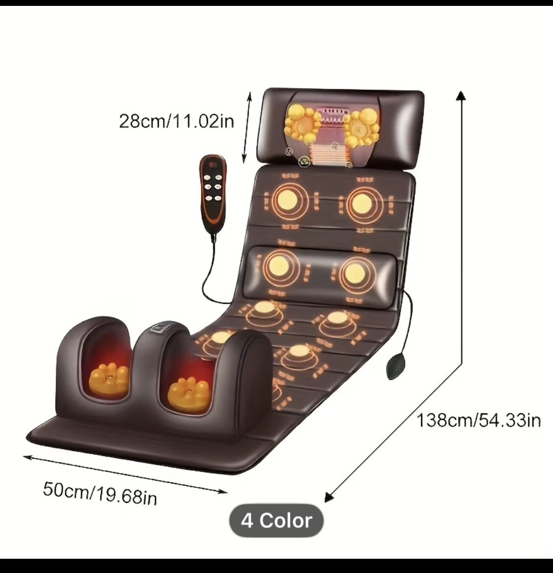 1 Set Of Large Brown Full Body Heating Massagers, 2 Styles Of PU Material