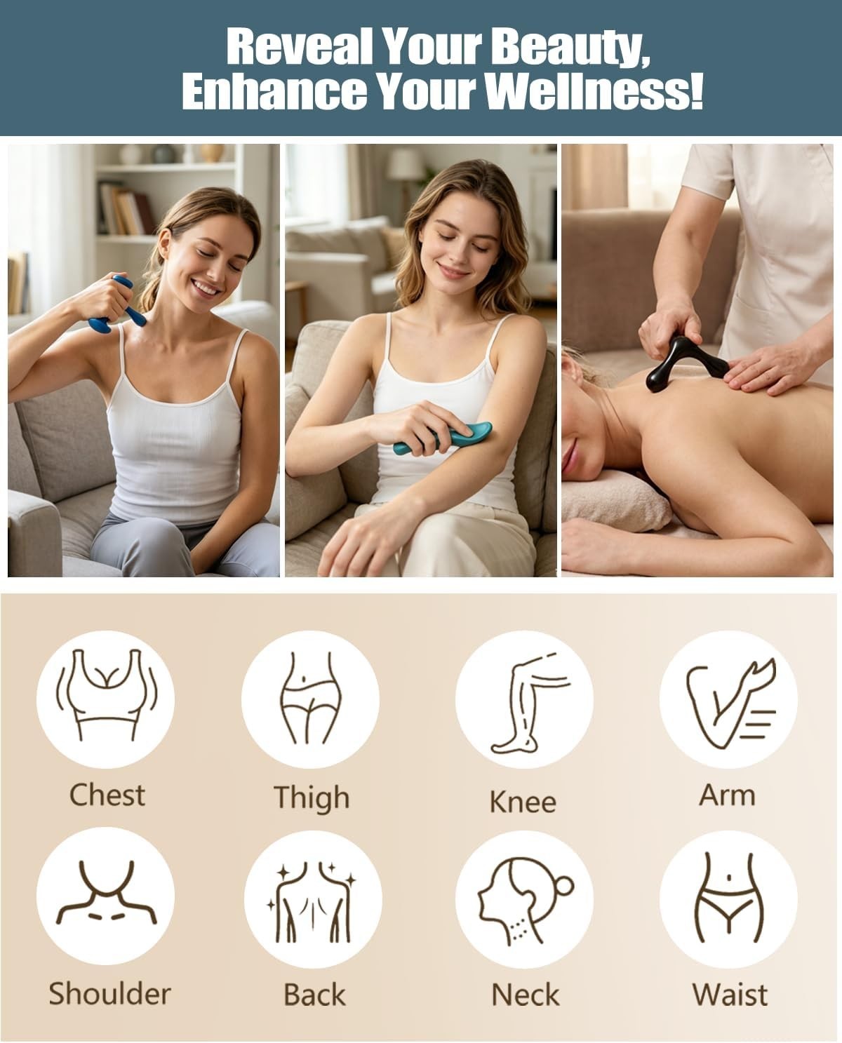 Trigger Point Massage Tool Set (3 pcs) – Deep Tissue, Fascia Release & Full B…