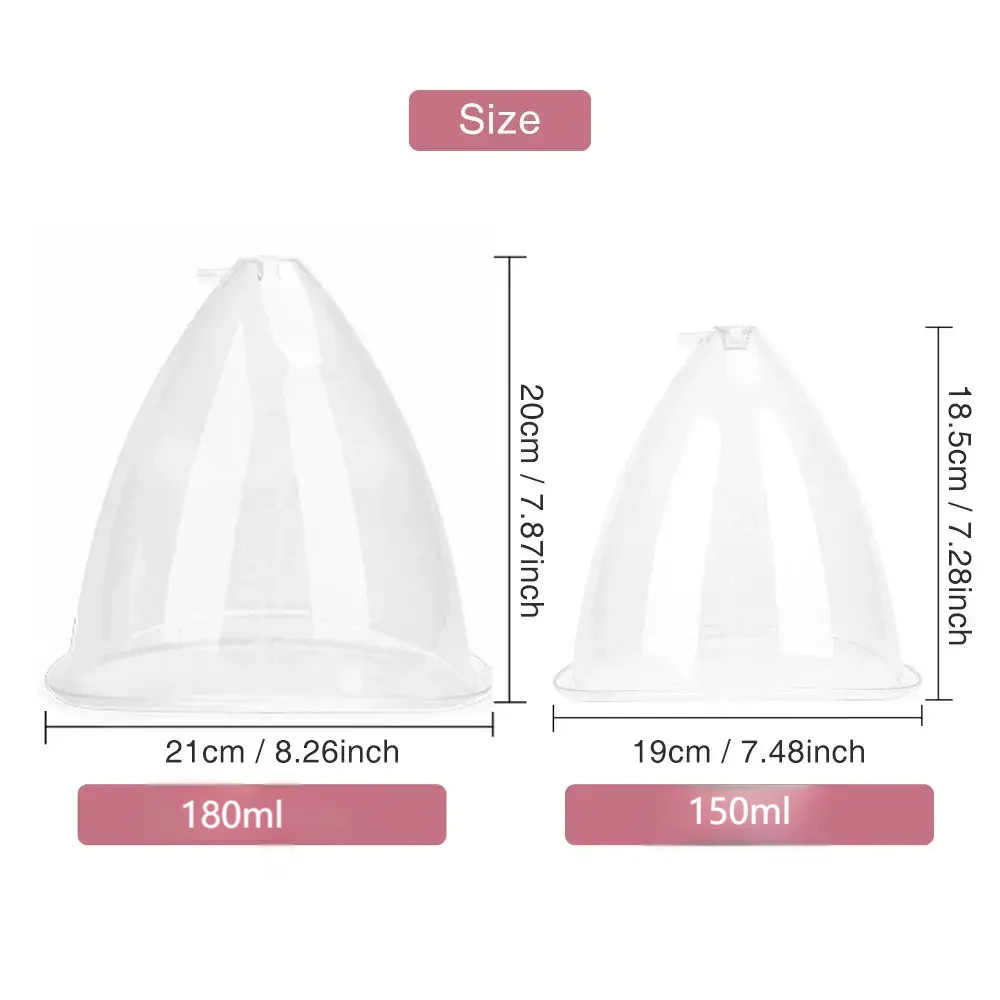 2pcs Breast Hip Vacuum Cupping Massage Cups 180/150ml Enlargement Suction Set 💆