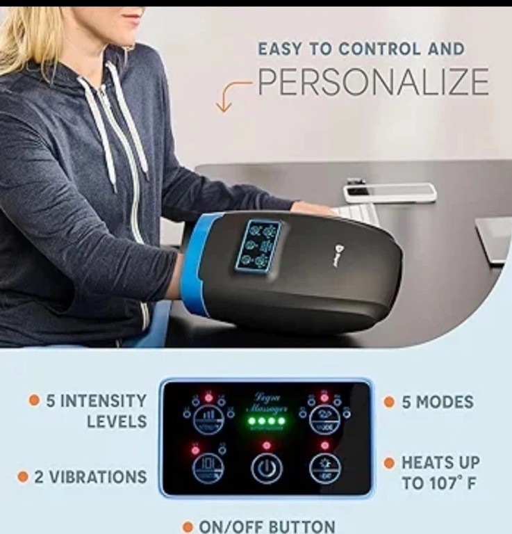 Legra Hand Massager with Heat and Compression – Finger, Wrist, and Palm Massager