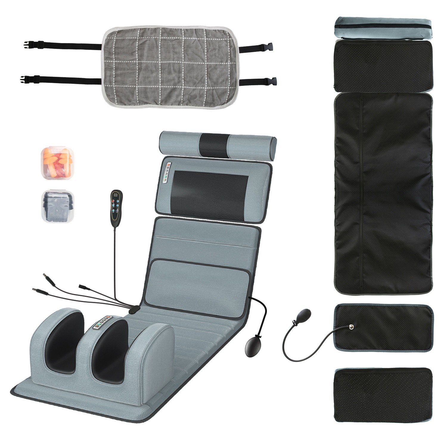 Full Body Electric Massage Mat with Heated Shiatsu Foot Massager Pad Cushion